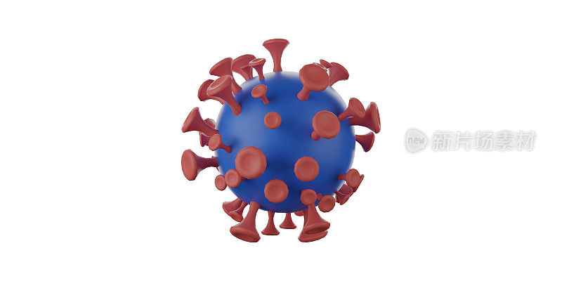 3D Render Virus COVID-19 and RNA Viruses, Corona Virus, Covid 19-NCP. Coronavirus nCoV isolated on Red background. 3d illustration.